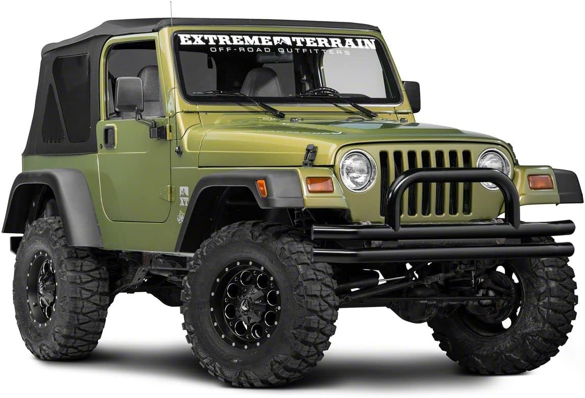 Gloss Black Double Tubular Front Bumper with Over-Rider Hoop H637