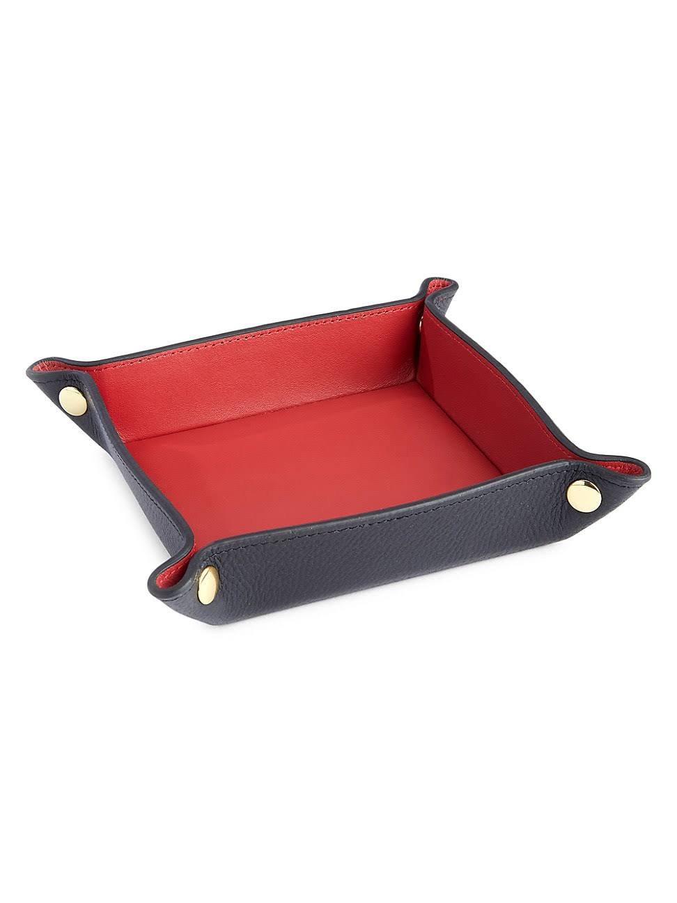 Black/Red Leather Valet Tray B86981