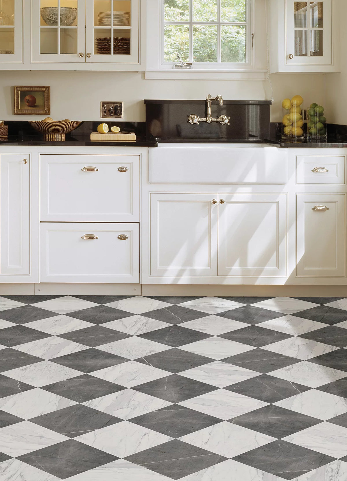 Grey & White Marble Peel & Stick Floor Tiles P7297