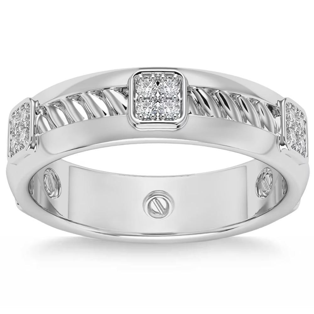 14k Gold Diamond Ring Wedding Band F663