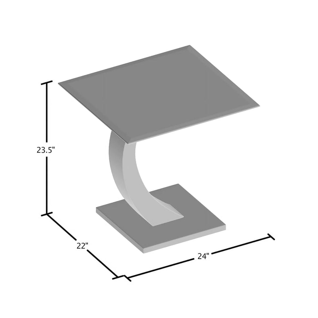 Black Glass Stainless Steel End Table and Coffee Table Set H681