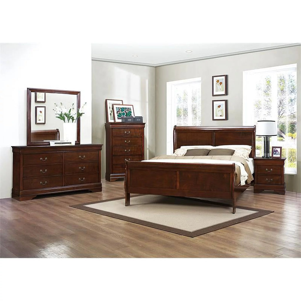 Eastern King Wood Sleigh Bed A1760