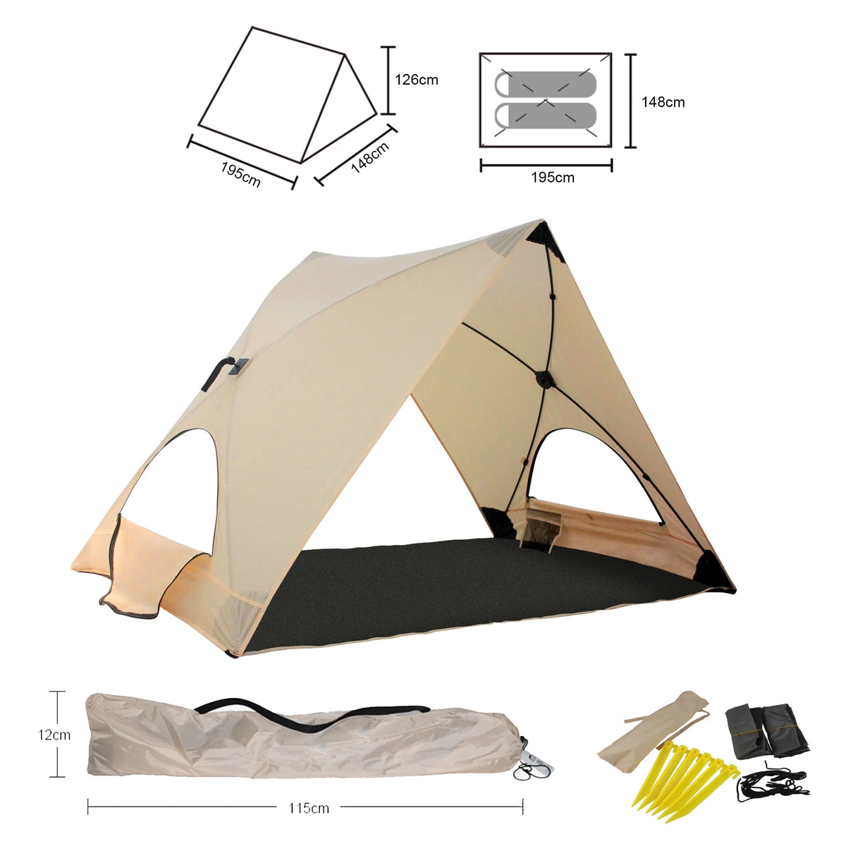 2-3 Person Beach Tent with UV Protection L950105