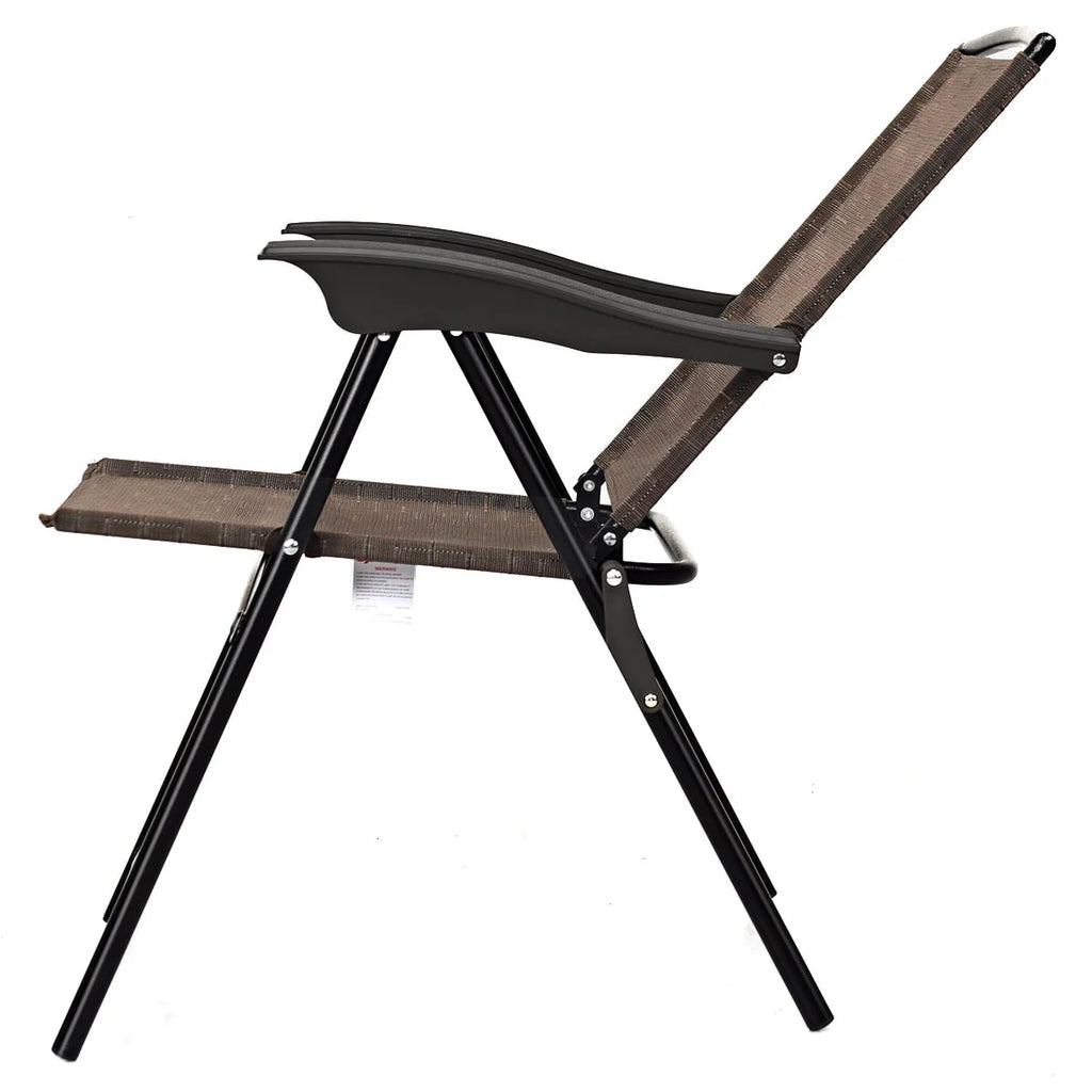 Set of 4 Folding Sling Chairs Steel Armrest L634