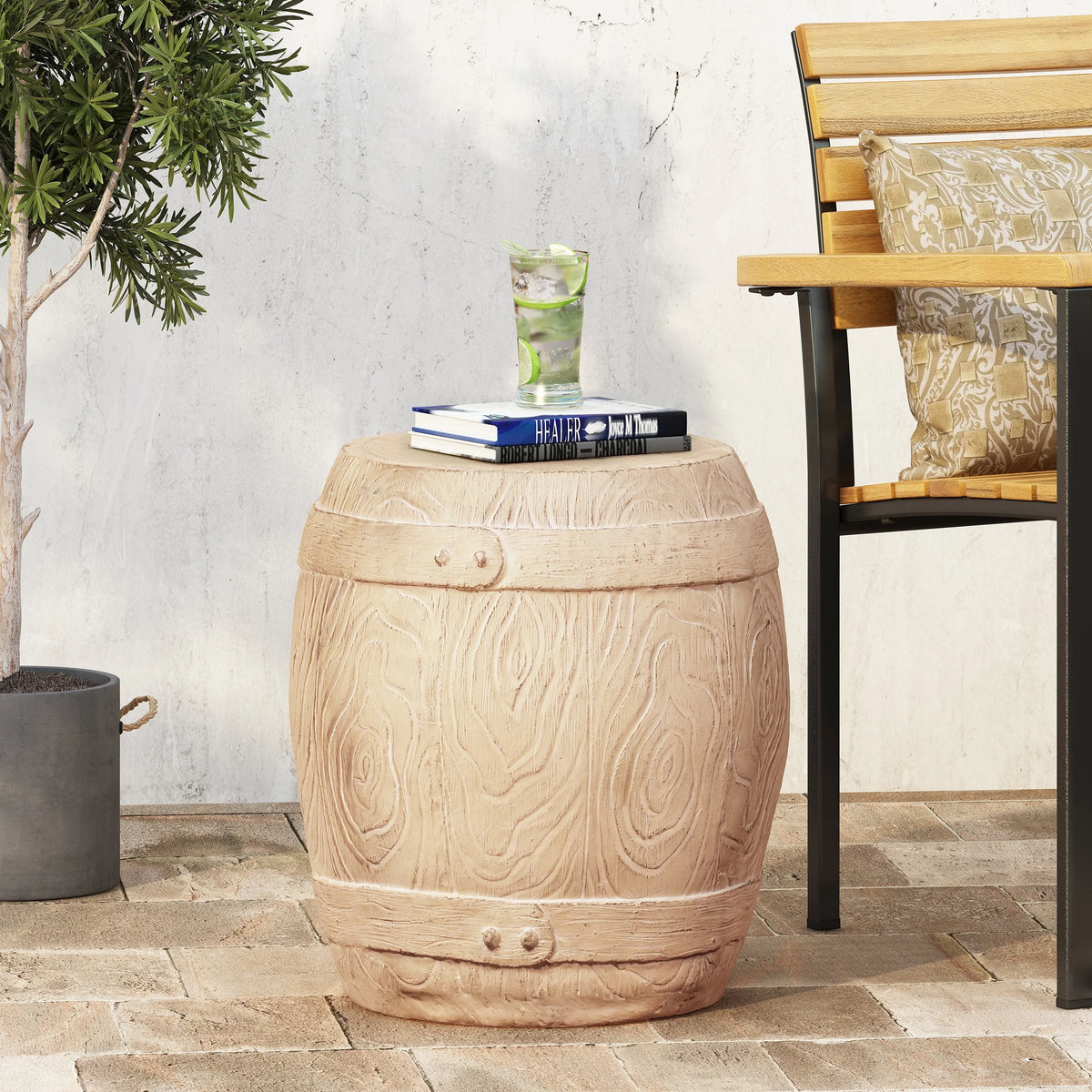 Lightweight Concrete Outdoor Side Table S66570