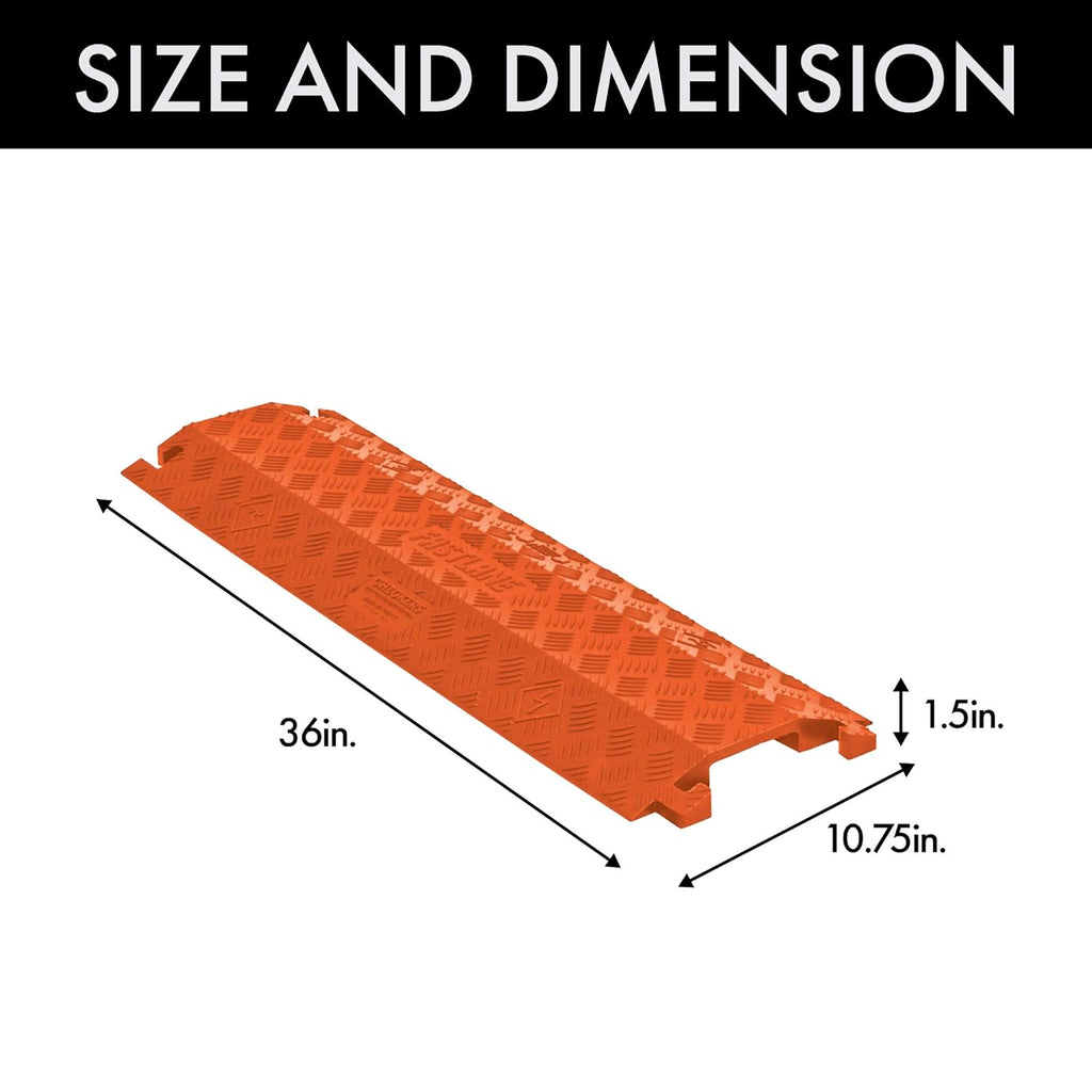 Orange Polyurethane 1-Channel Drop-Over Cable Protector with L-Shaped Connectors Z411110