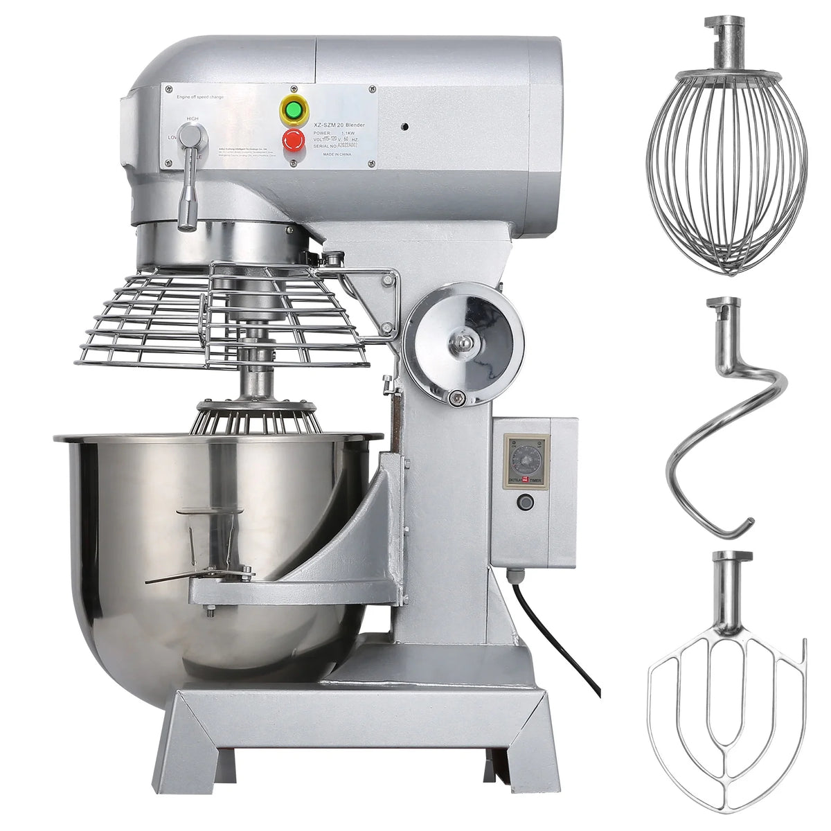 Commercial Food Mixer 20Qt 750W 3 Speeds Stainless Steel Bowl S55415