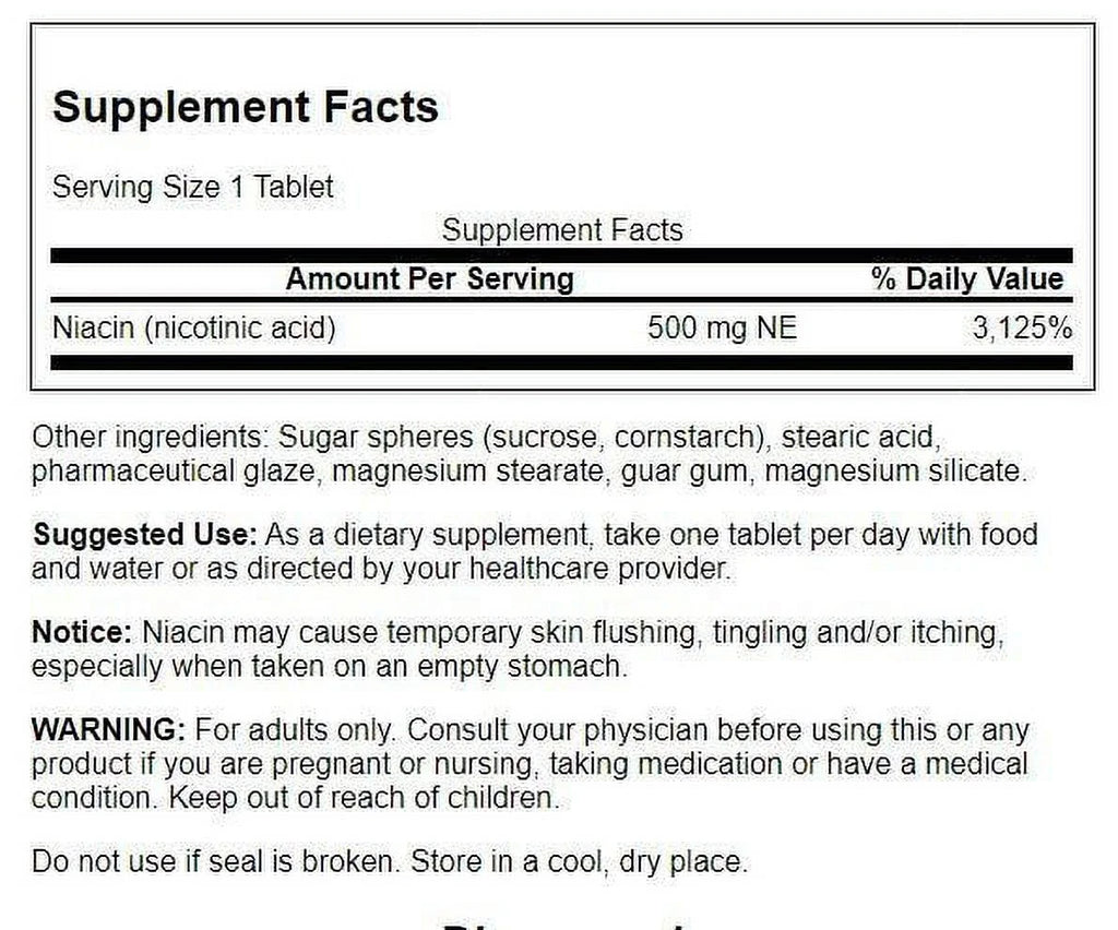 Niacin 500 mg 90 Tabs 2 Pack G431366