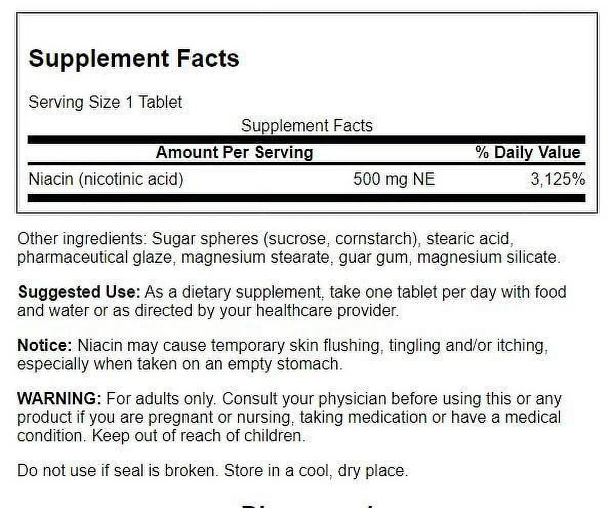 Niacin 500 mg 90 Tabs 2 Pack G431366