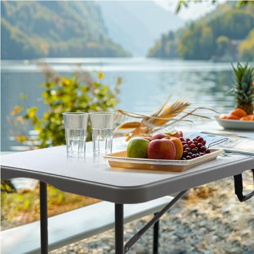 6FT Folding Picnic Table with Tablecloth, White X171