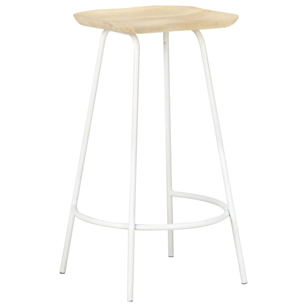 4 Piece Mango Wood Bar Stools with Footrest L4231
