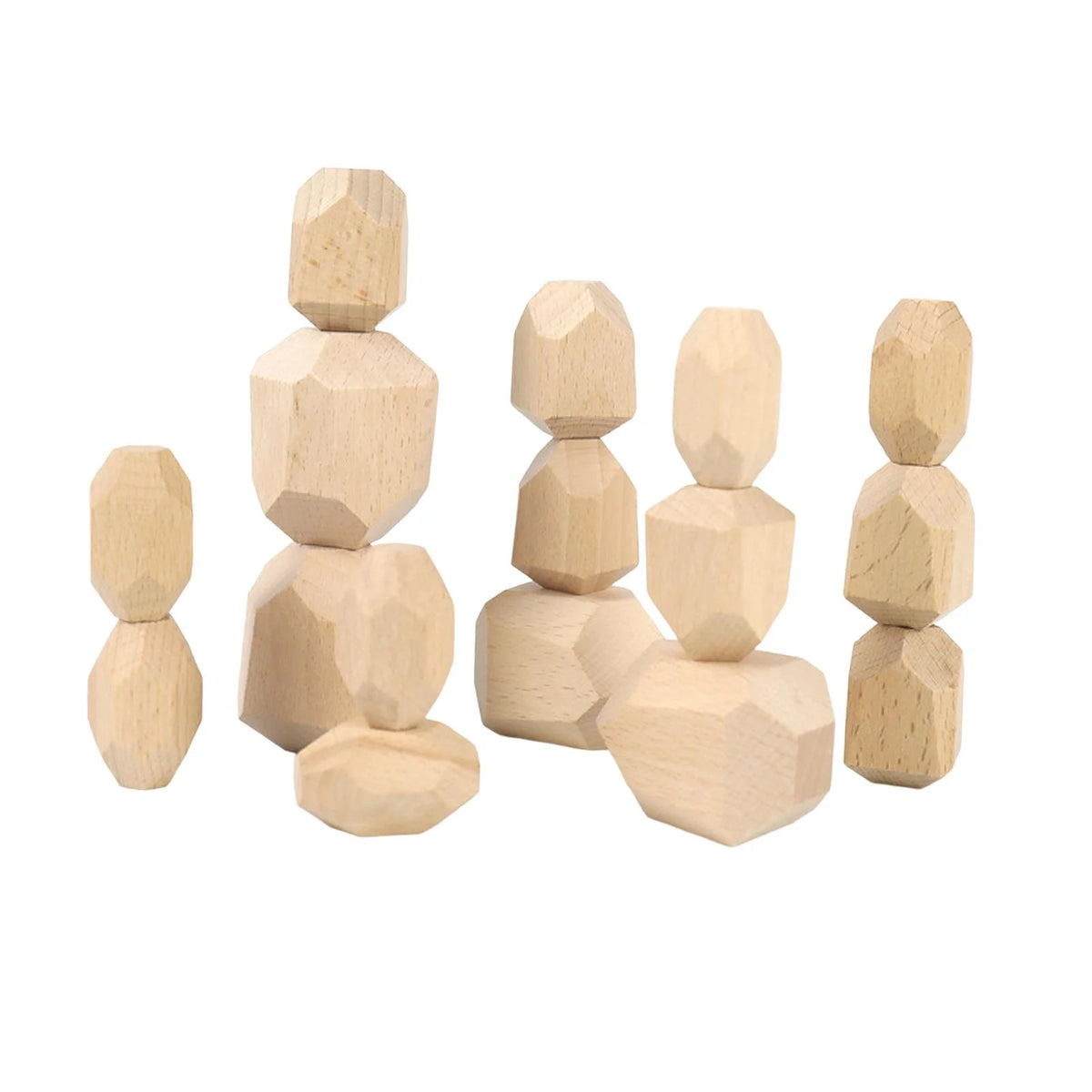 Wooden Stacking Stones Building Blocks X3945