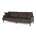 Brown 3 Seater Fabric Sofa with Accent Pillows E337