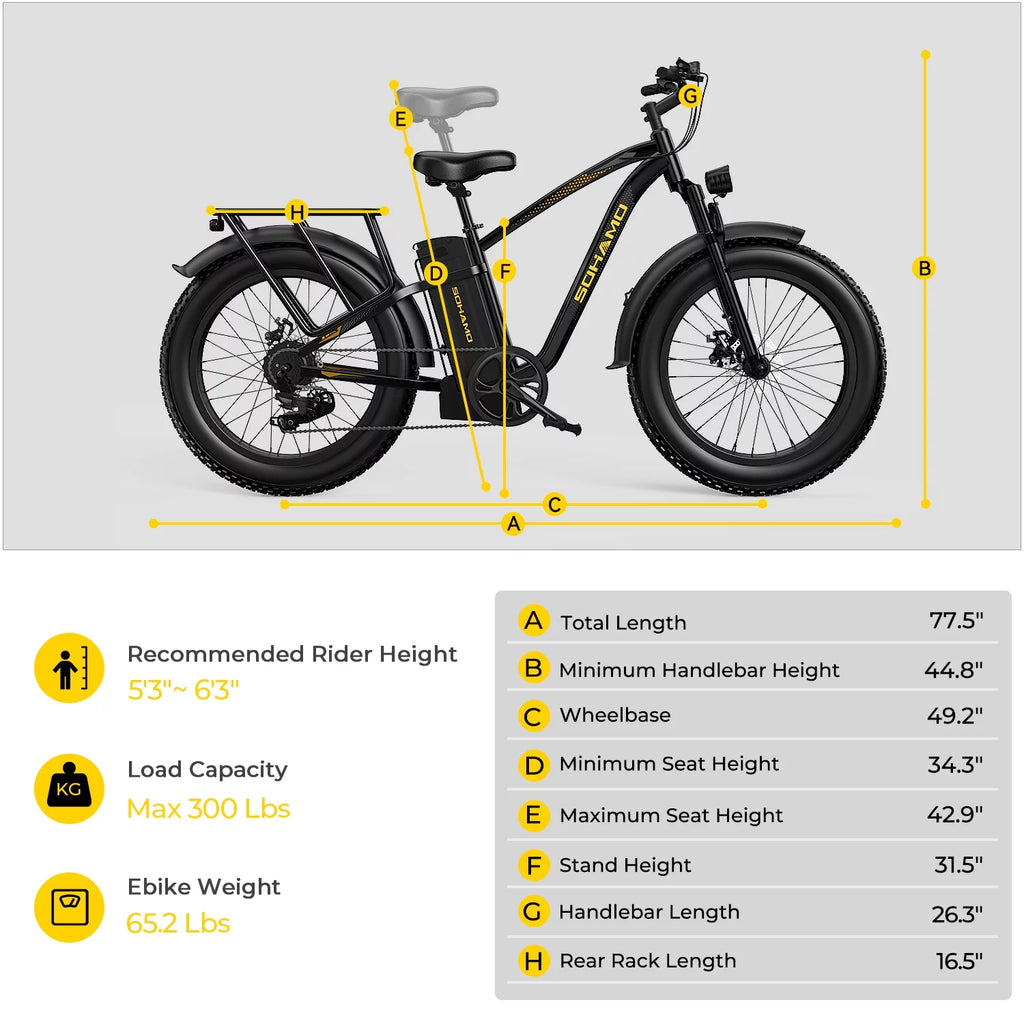 750W Fat Tire Electric Bike 26''x4'' 48V 15Ah P44952