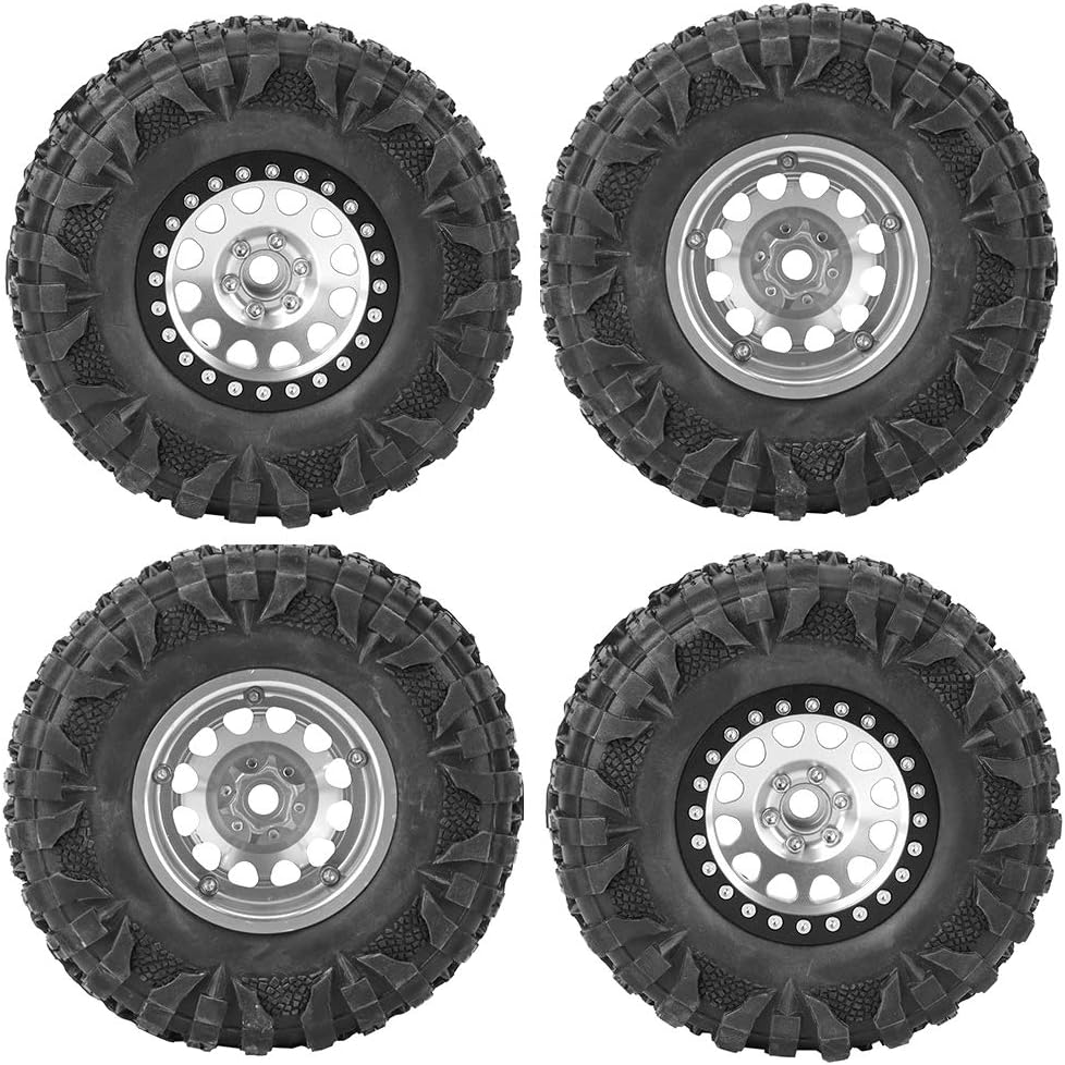 4pcs 2.2-inch Metal Hex Wheel Hub for 1:10 Racing Car (Silver) A395339