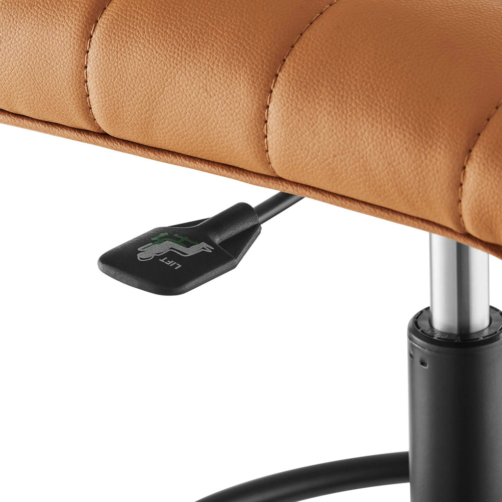 Black Tan Vegan Leather Drafting Chair H4179