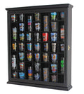 Shot Glass Display Case Cabinet Wall Rack with Glass Door Black Finish L627
