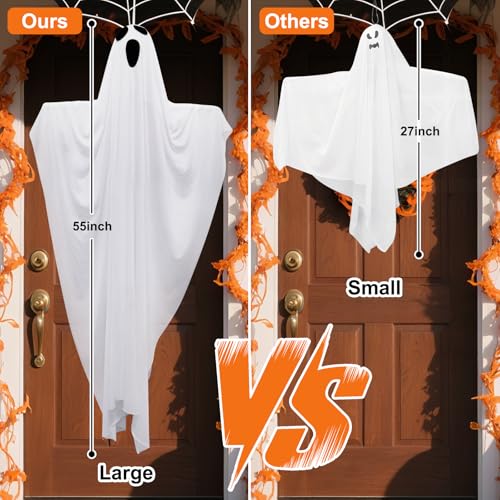 2 Pack 55" Light up Hanging Ghosts Decorations with LED Lights N949