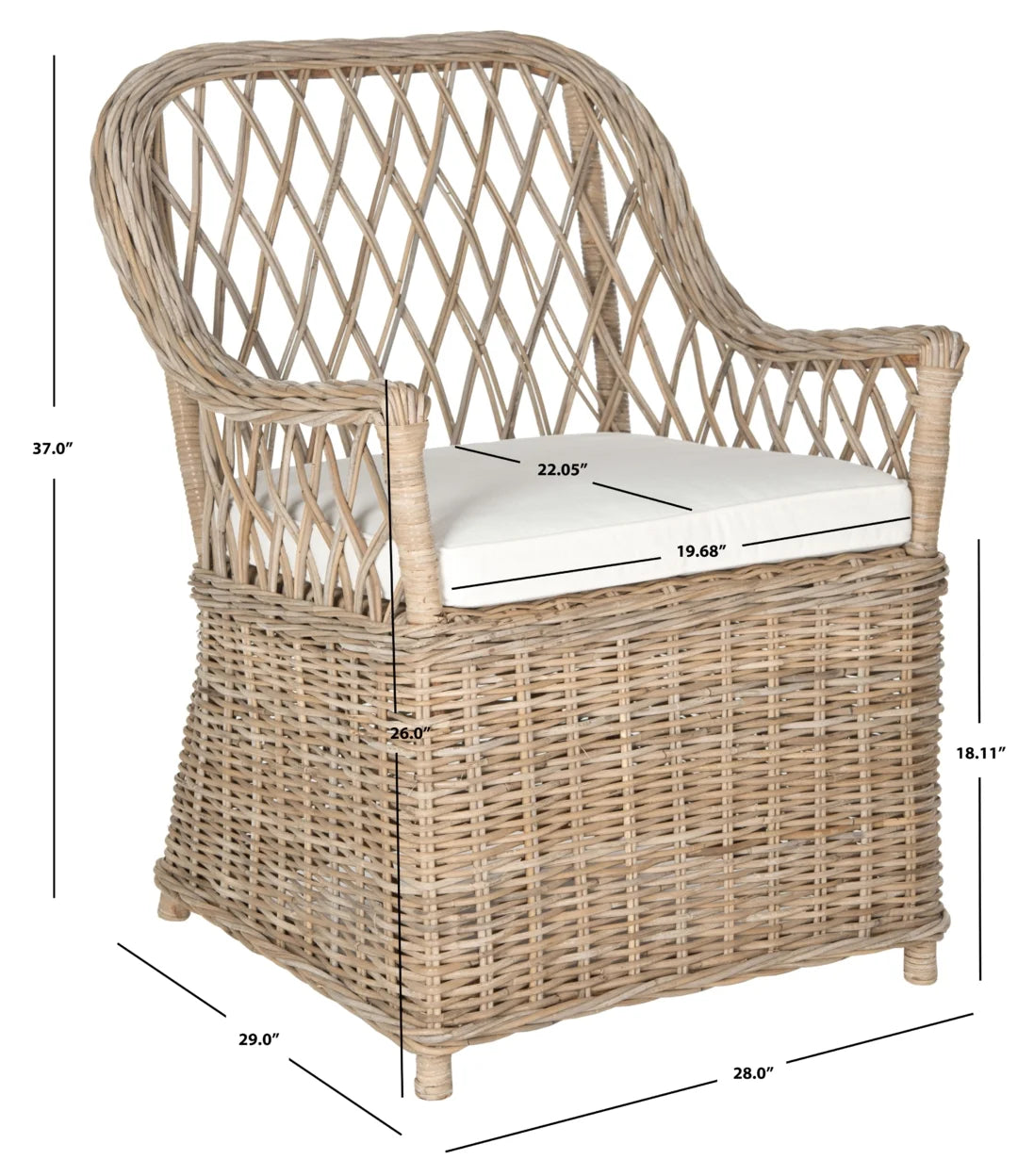 Rattan Arm Chair Natural J244