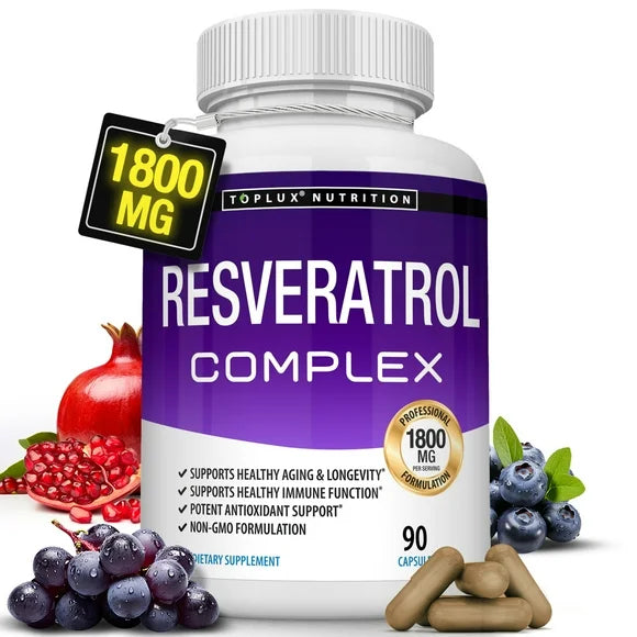 1800mg Trans-Resveratrol 90 Capsules J301