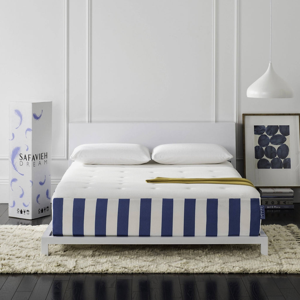 King Mattress White Blue K819022