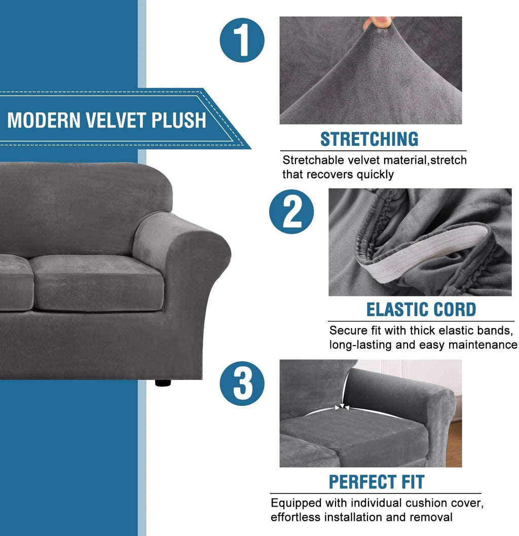 Gray Polyester Loveseat Slipcover X9780