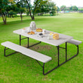 Heavy Duty Folding Picnic Table and Bench White X776