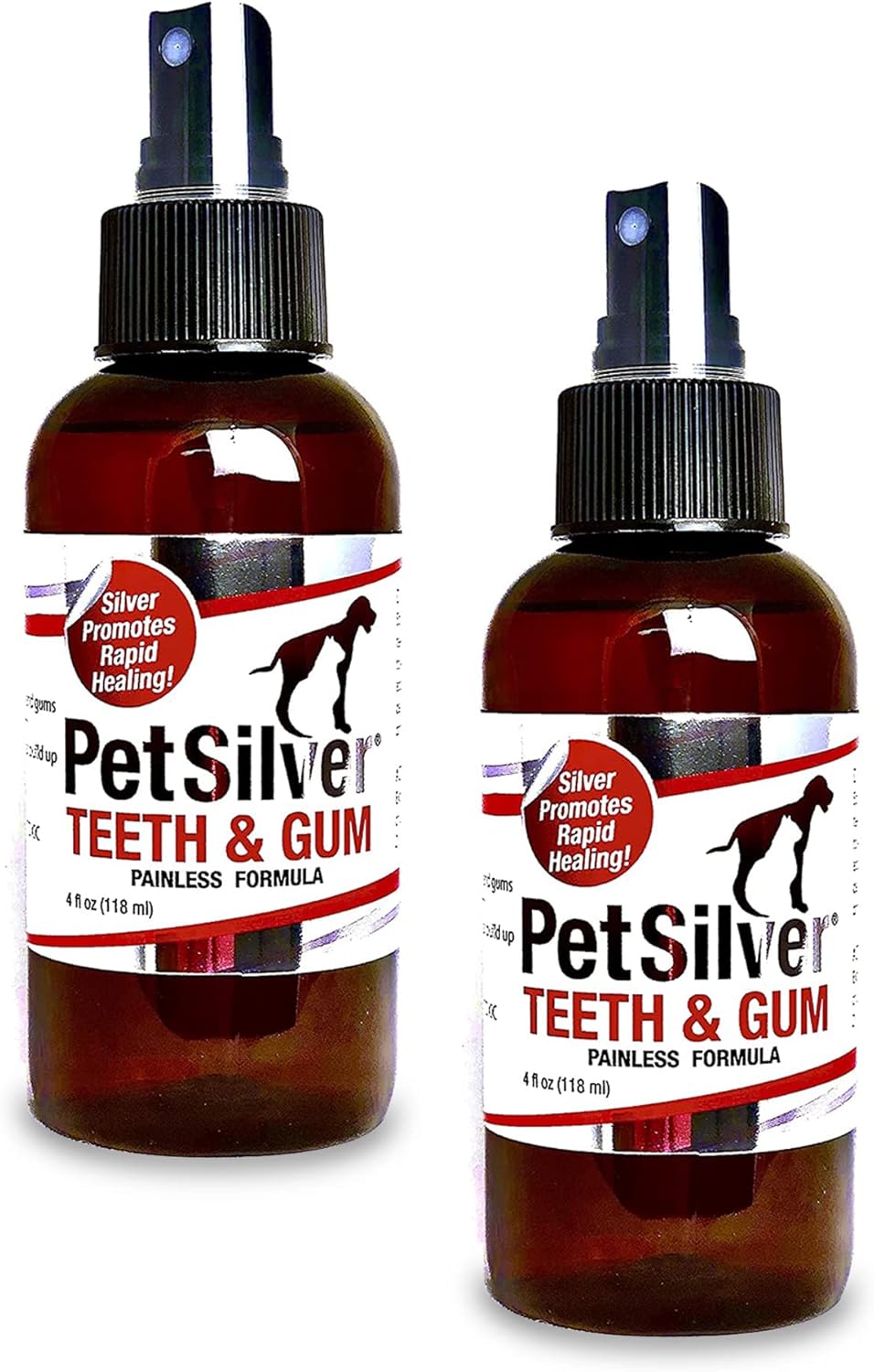 Teeth & Gum Spray for Dogs and Cats with Chelated Silver, 2 Pack N50355