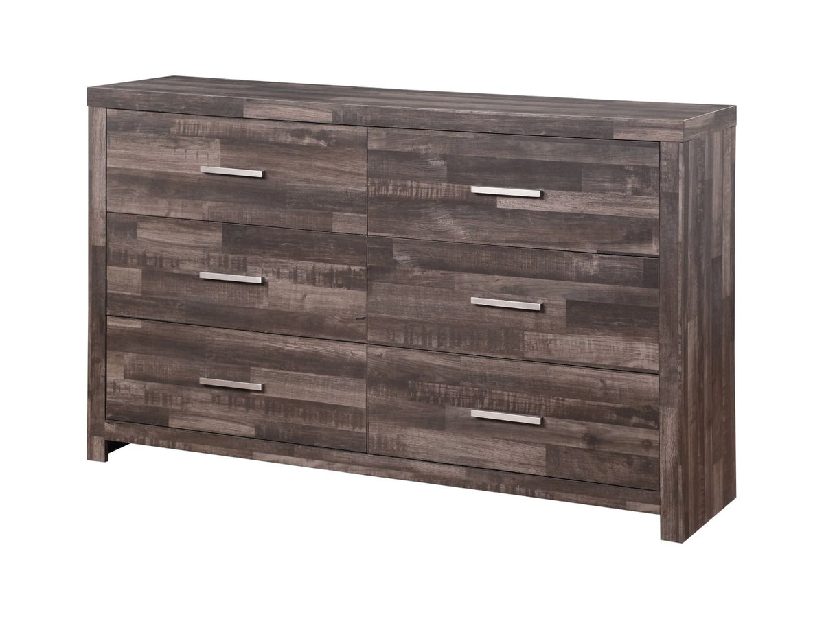 Dark Oak Solid Wood Six Drawers Double Dresser A81965