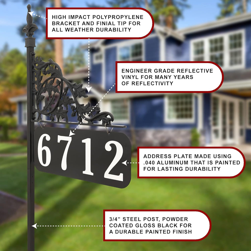 Oak 30 Inch Reflective Address Sign Q92970