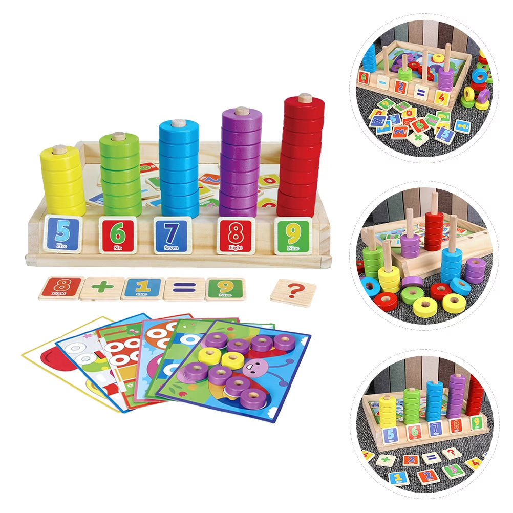Wooden Math Puzzle Building Blocks Toy W87447