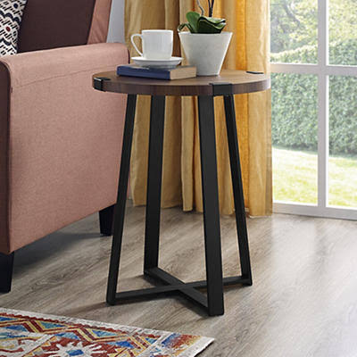 Dark Walnut Round Side End Table I79685