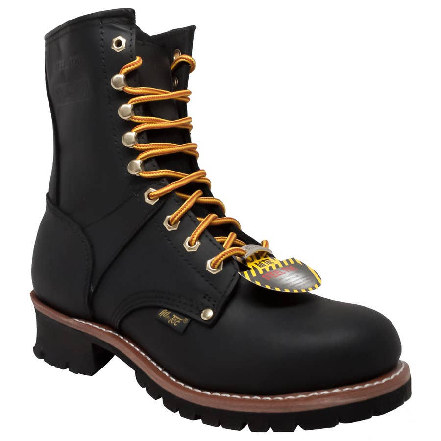 Black Steel Toe Logger D532