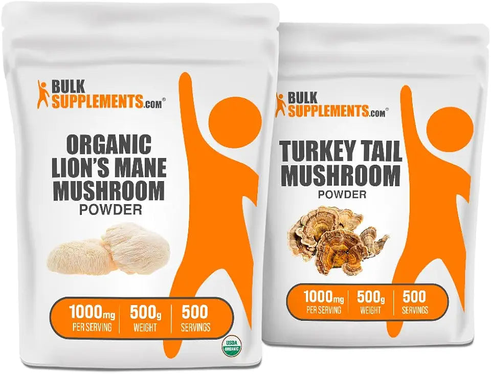 Organic Lion's Mane Mushroom Extract + Turkey Tail Mushroom Extract E26114