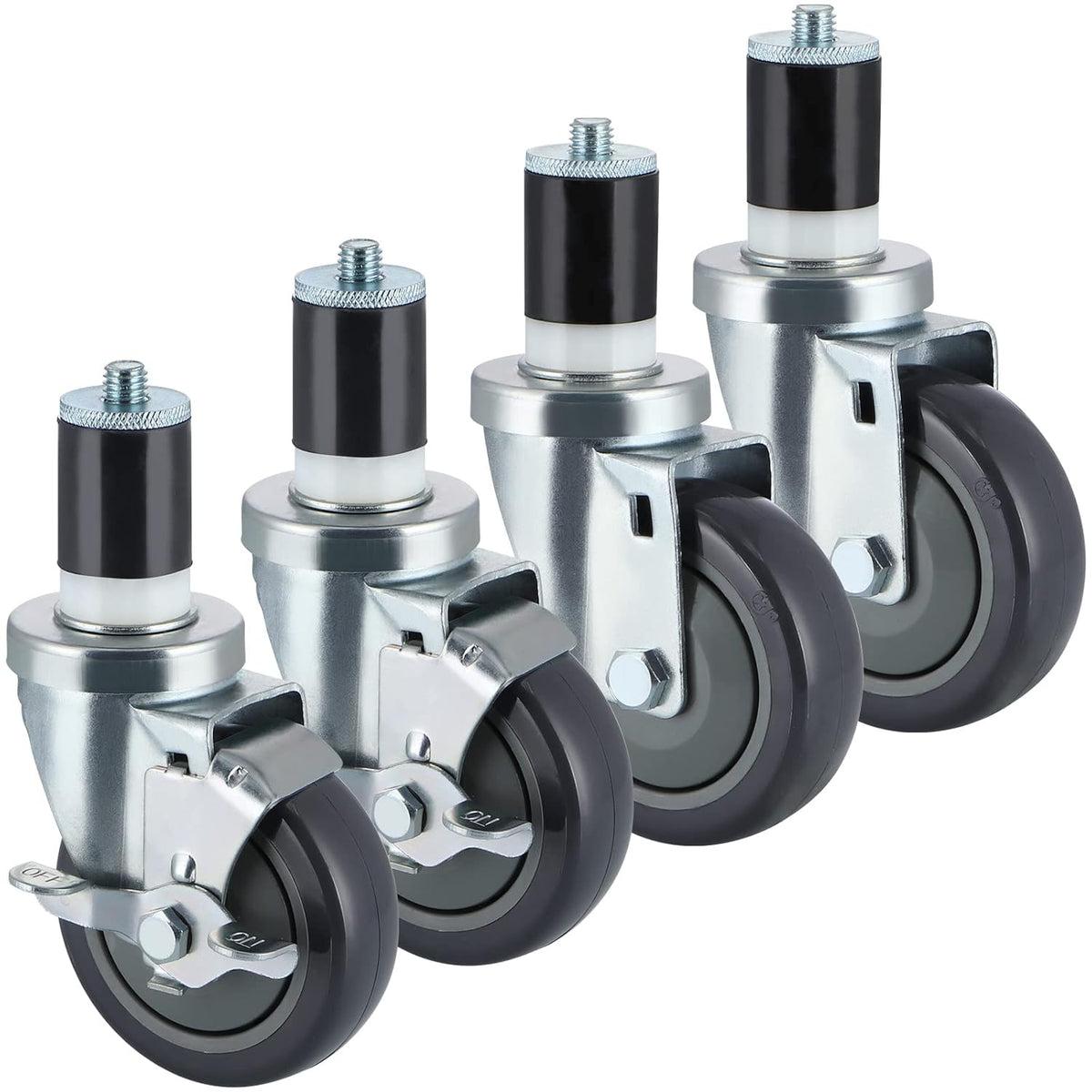 4 Pcs Stainless Steel Expanding Stem Casters Z957953