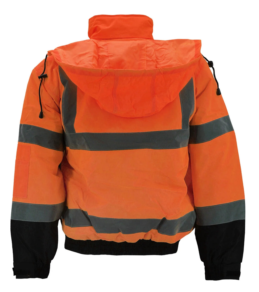 Neon Orange High Visibility Water Resistant Reflective Work Jacket Y79761