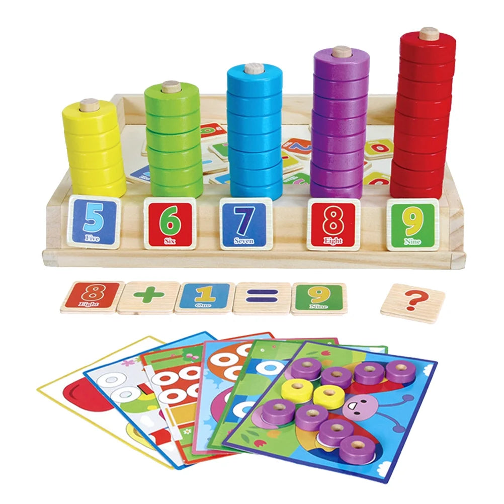 Wooden Math Puzzle Building Blocks Toy W87447