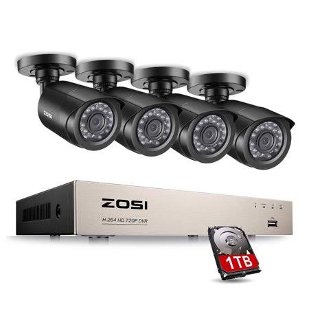 8 Channel 1080n CCTV Camera System 1TB Surveillance HDD 4X 720p Bullet Cameras T3713