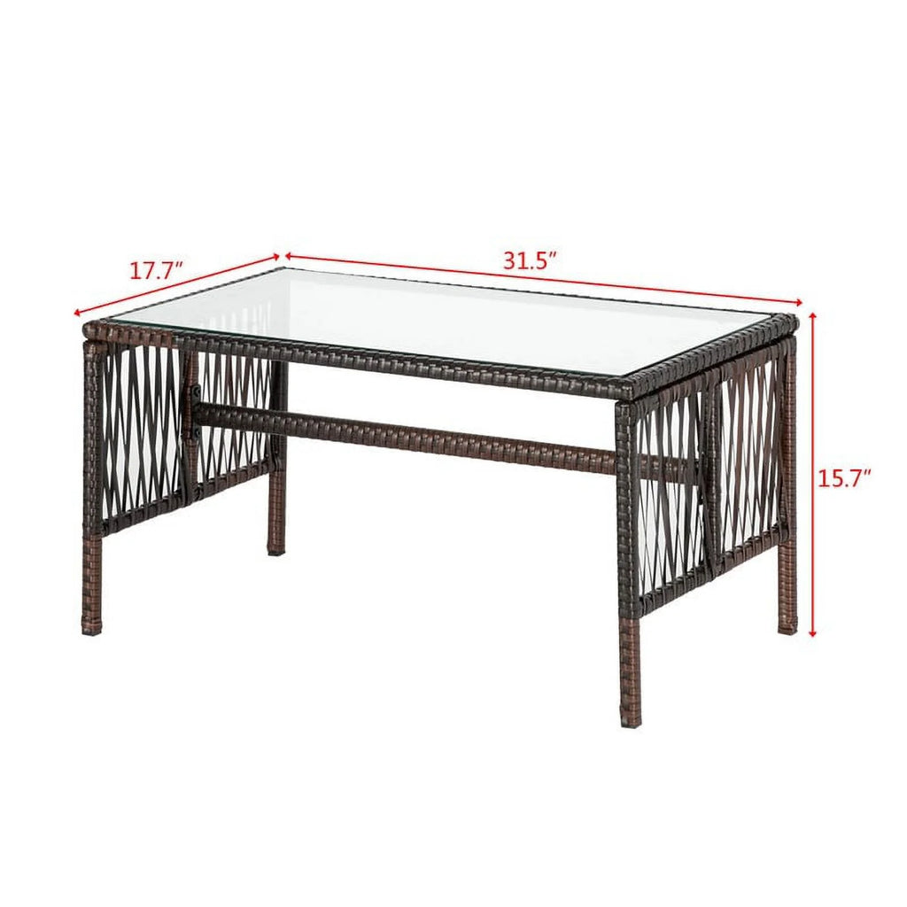 4-Piece Outdoor Patio Furniture Set Brown W7140