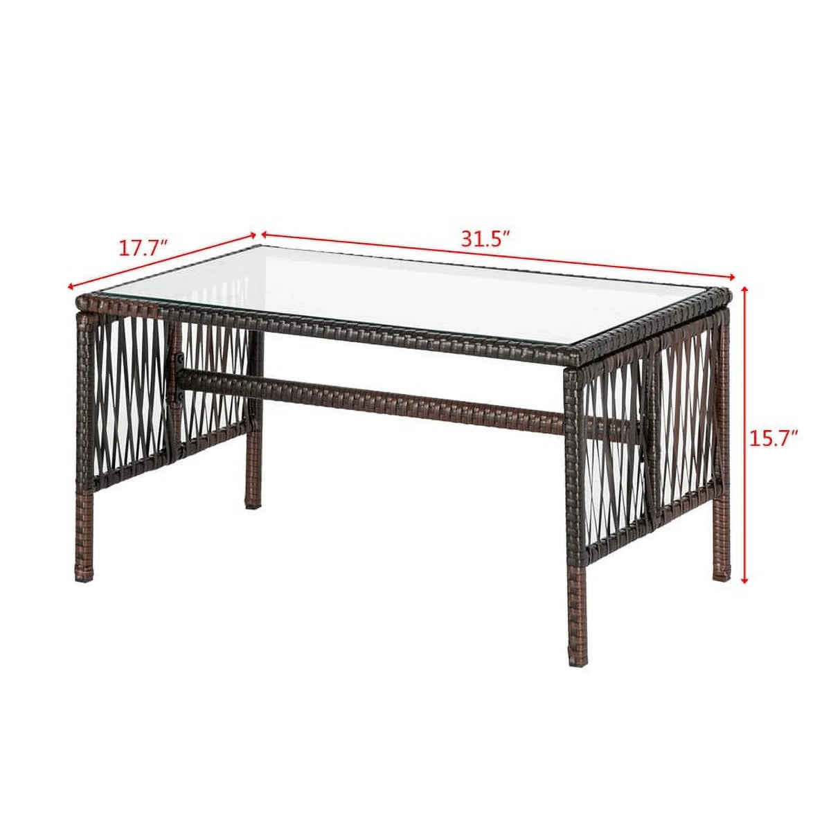 4-Piece Outdoor Patio Furniture Set Brown W7140