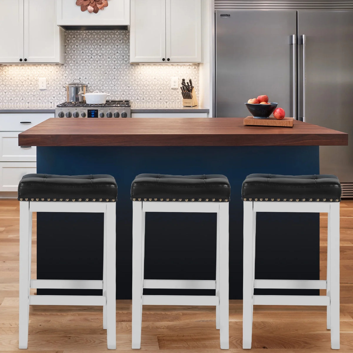Set of 2 PU Leather Bar Stools K2158