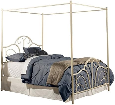 Cream Metal Canopy Bed, Queen F1198