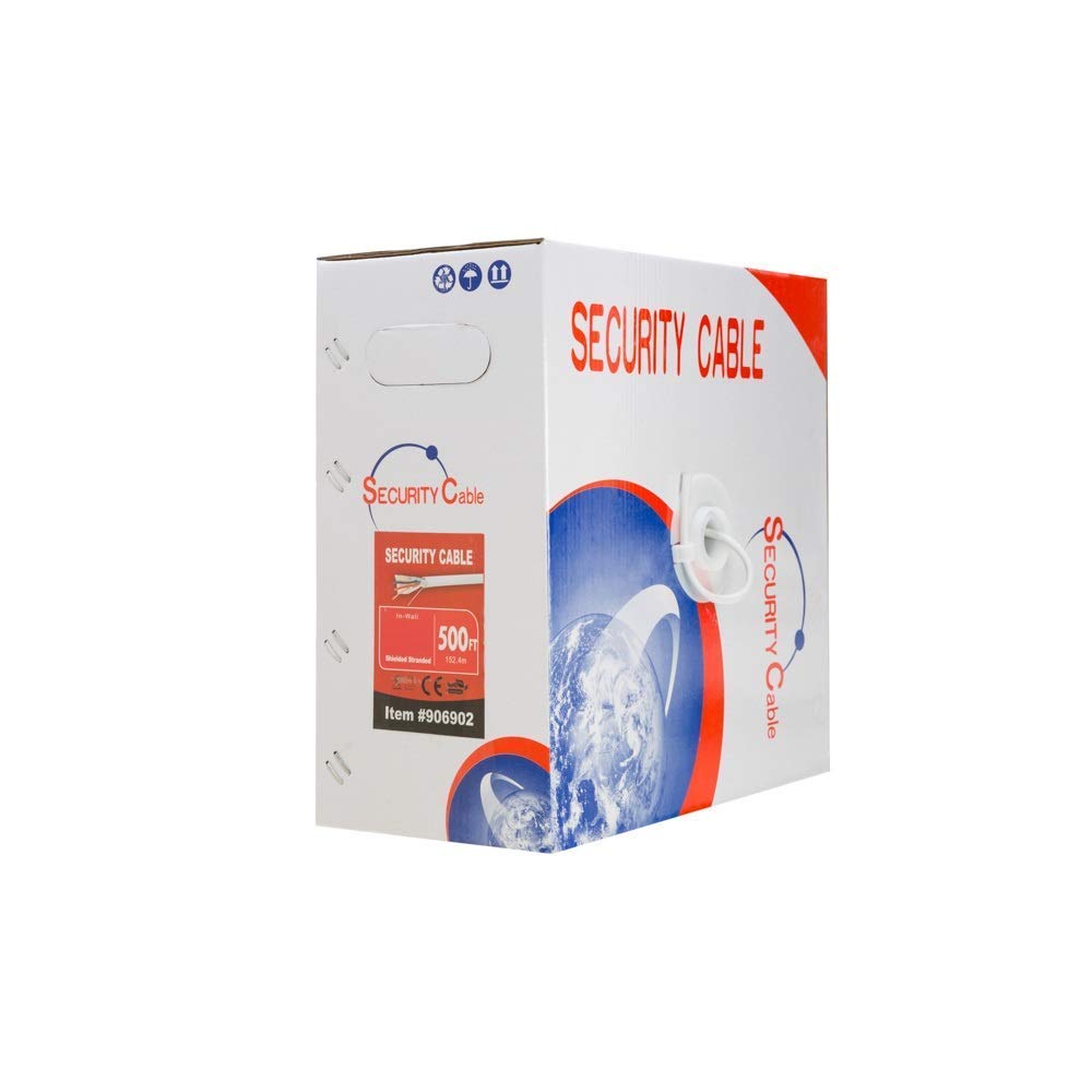 Bulk 22/4 Shielded Alarm Control Cable Solid Conductor 500ft Fire/Security Wire Pack of 2 T732