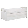 White Wood Twin Bed with Storage Boxes T177859