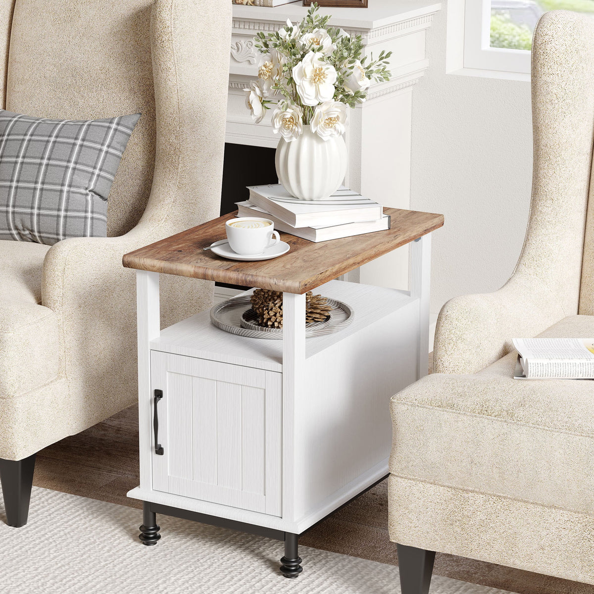 White Wood Coffee Table with 2 End Tables B7444