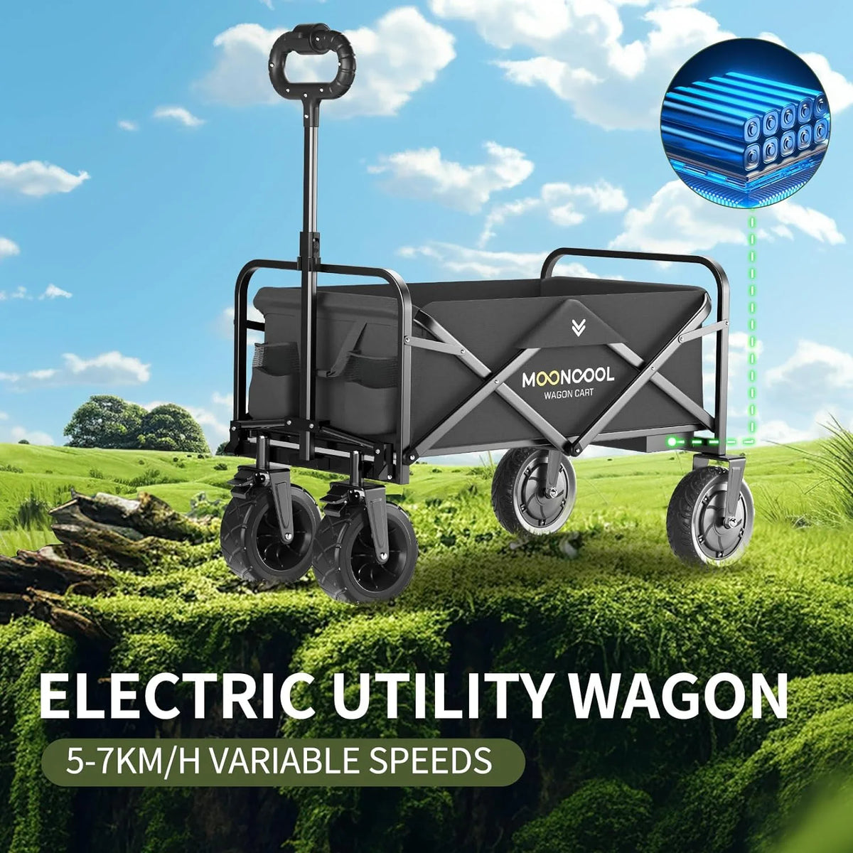 Collapsible Electric Utility Wagon with 8" All-Terrain Wheel W7031