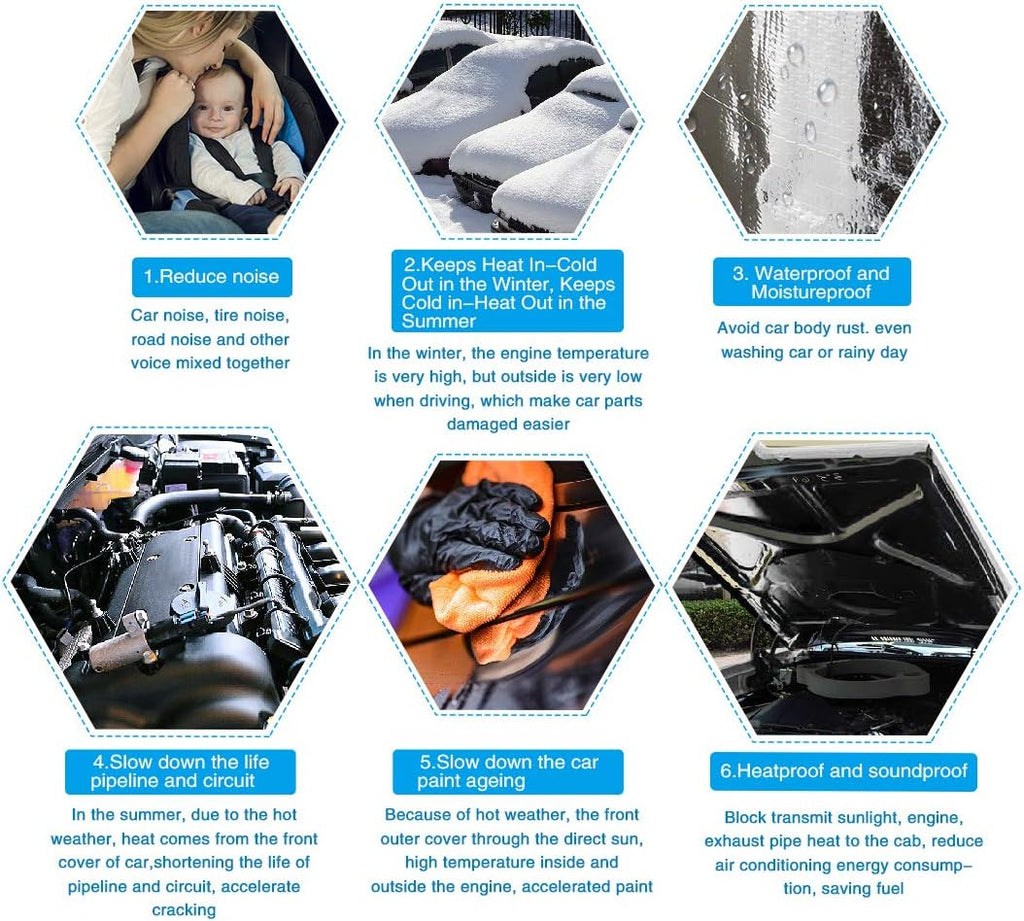 6.46sqft Car Sound Deadener Aluminum Foam Mat H732228