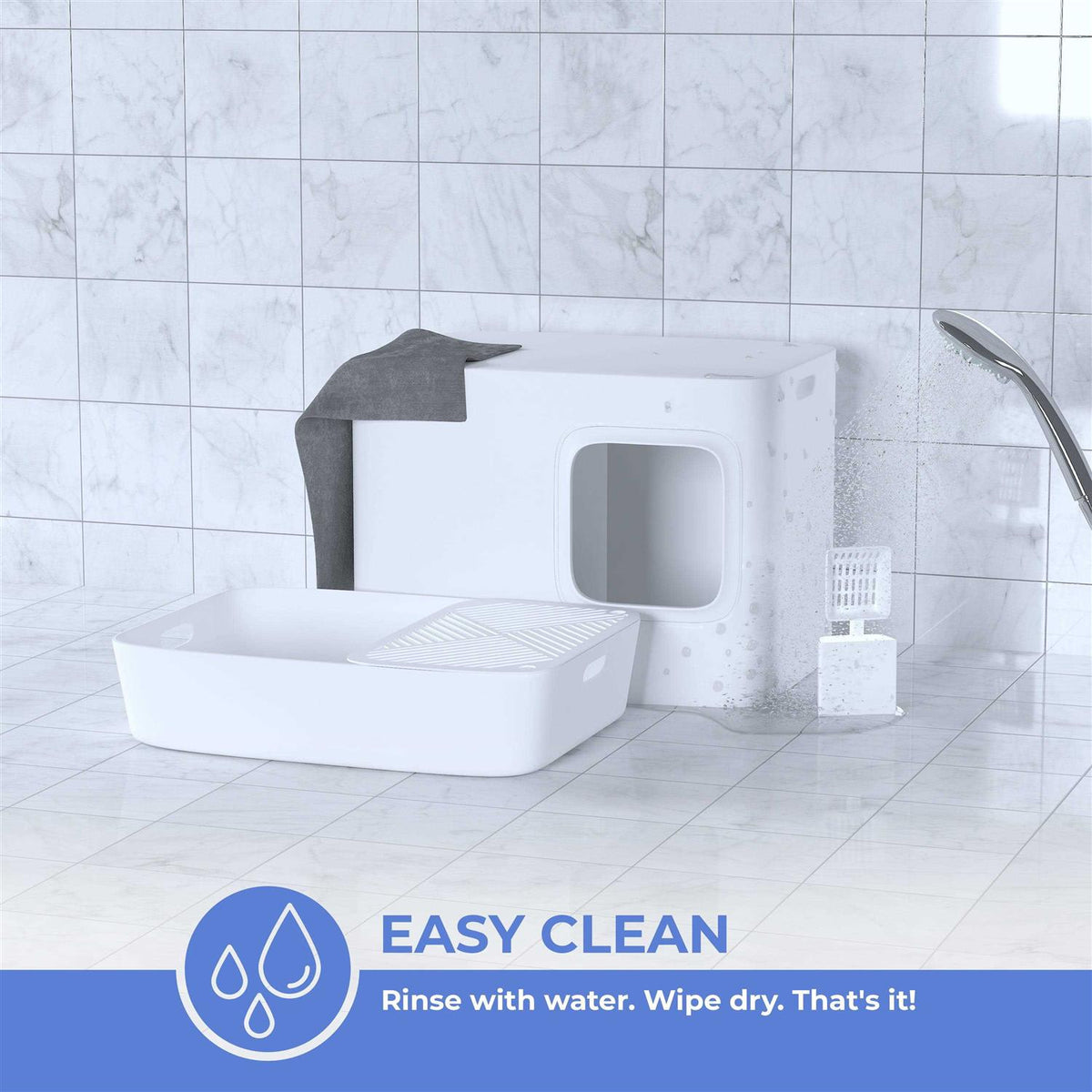 Cat Litter Box with Scoop and Holder R5949