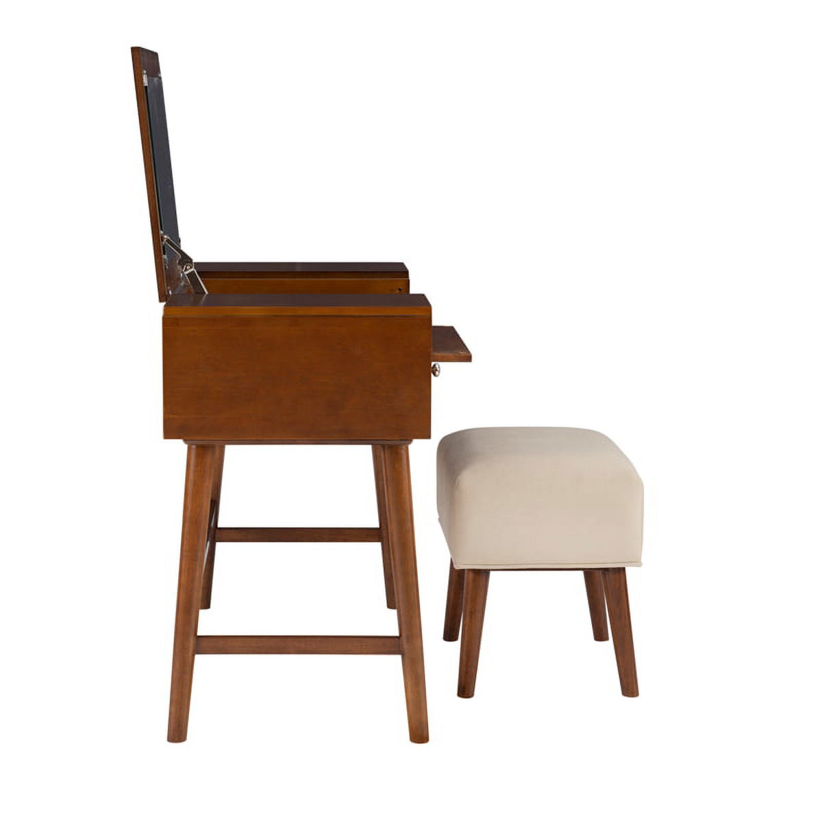 Walnut Brown Wood Vanity Set B671