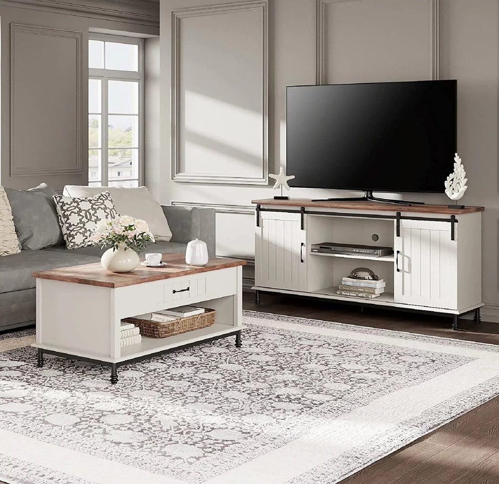 White Wood Coffee Table with 2 End Tables B7444